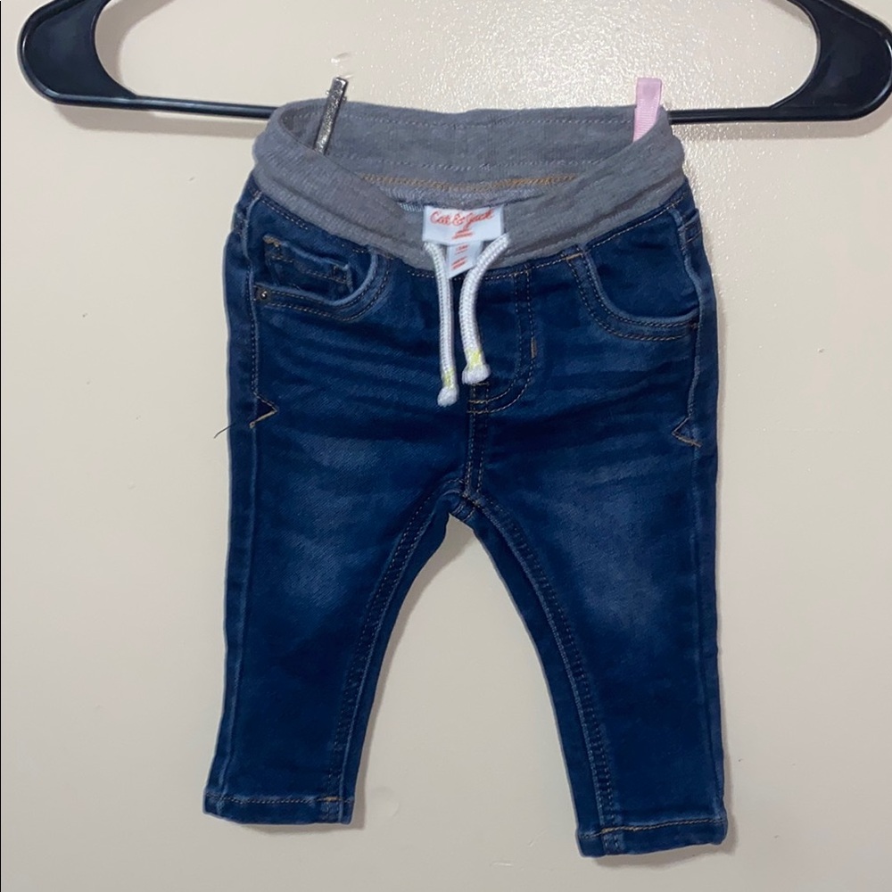 Cat & Jack Blue and Gray Stretchy Denim Jeans